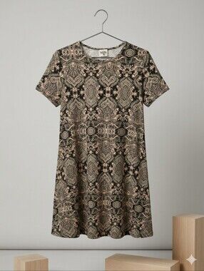 Show Me Your MuMu Black and Cream Printed Midi Dress